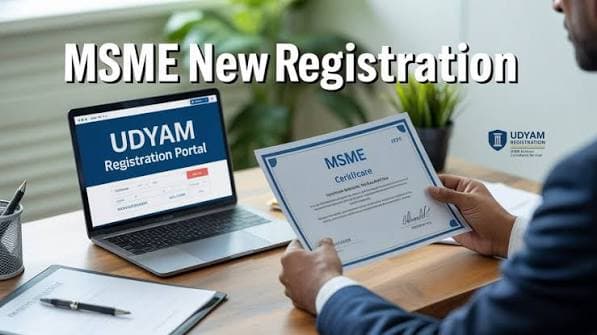 Small business owner completing MSME Udyam registration online in India