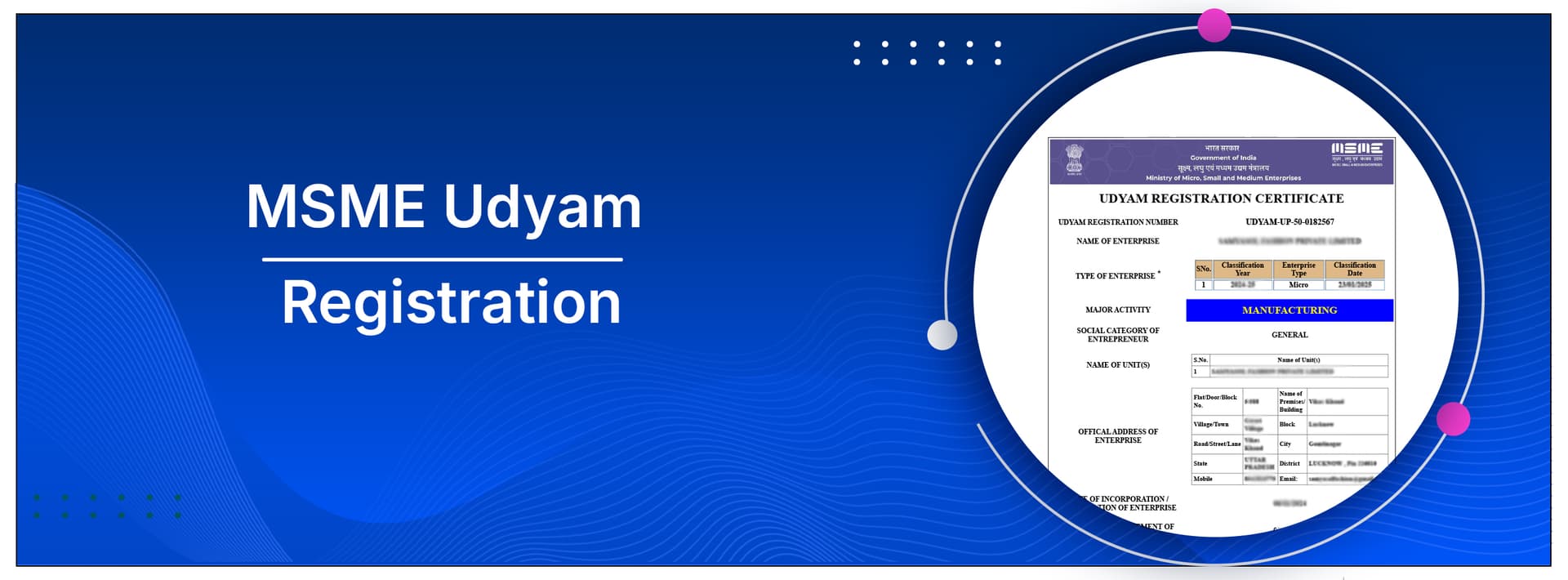 Small business owner applying for Udyam MSME registration online in India