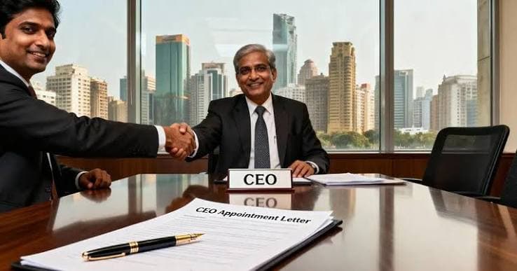 Two co-founders signing a director appointment agreement for their Indian startup